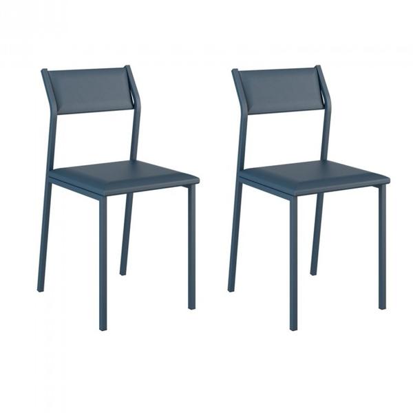 Conjunto 2 Cadeiras Luney 1709 Carraro Azul Noturno