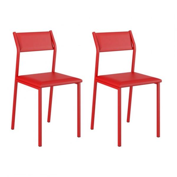 Conjunto 2 Cadeiras Luney 1709 Carraro Vermelho Real