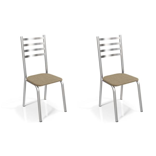 Conjunto 2 Cadeiras Metal Alemanha Kappesberg Cromado/Capuccino