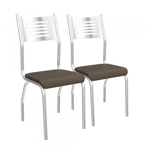 Conjunto 2 Cadeiras Munique Crome 2C047CR-21 Marrom - Kappesberg - Kappesberg