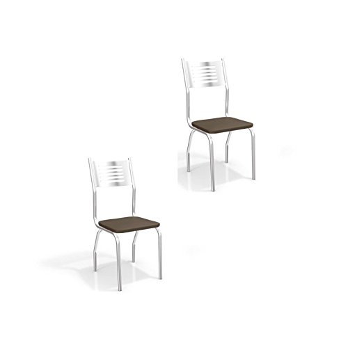 Conjunto 2 Cadeiras Munique Crome 2C047CR-21 Marrom - Kappesberg