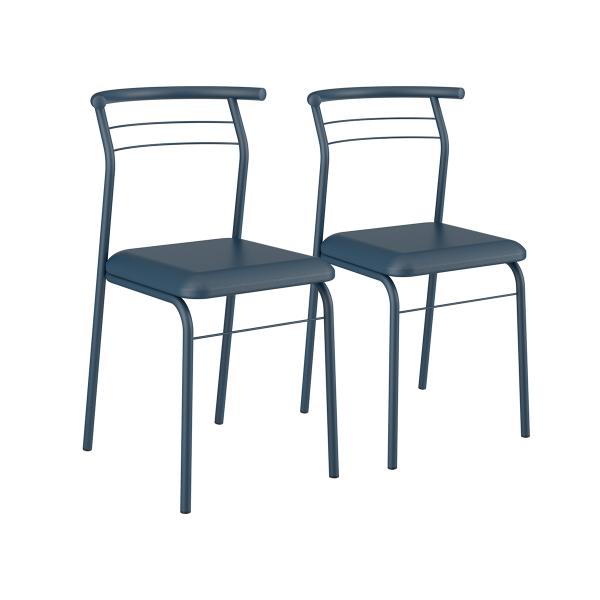 Conjunto 2 Cadeiras Napa Azul Noturno 1708 Carraro Móveis - Móveis Carraro