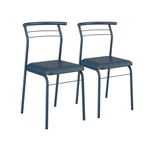 Conjunto 2 Cadeiras Napa Azul Noturno 1708 Carraro Móveis