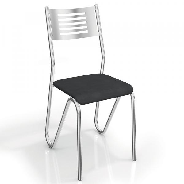 Conjunto 2 Cadeiras Nápoles Crome 2C045CR-110 Preto - Kappesberg - Kappesberg