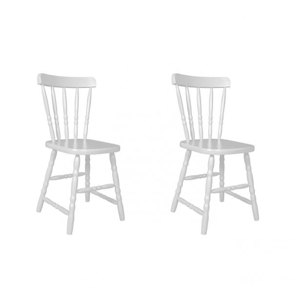 Conjunto 2 Cadeiras para Cozinha Country Ecomóveis Branco