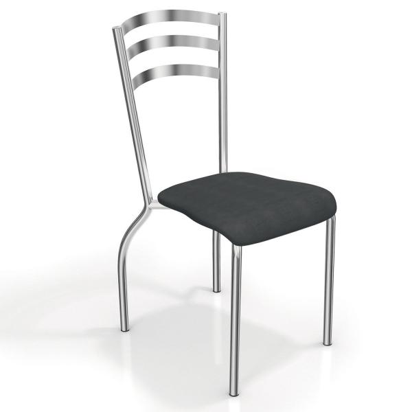Conjunto 2 Cadeiras Portugal Crome Kappesberg Preto