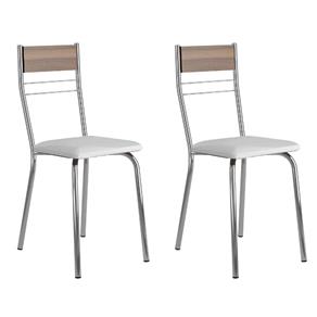 Conjunto 2 Cadeiras São Roque Carraro Nogueira/Napa/Branco - Branco