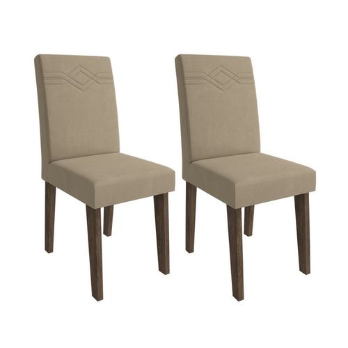 Conjunto 2 Cadeiras Tais Marrocos/caramelo - Cimol
