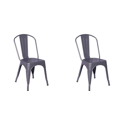 Conjunto 2 Cadeiras Tolix Iron - Design - Cinza