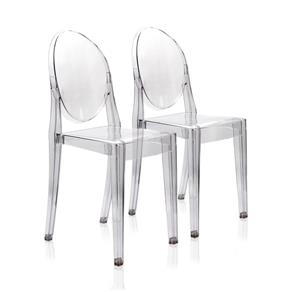 Conjunto 2 Cadeiras Transparente Ghost 448