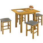 Conjunto Canção Mesa 10400 Dobrável MDF com 4 Banquetas 2901/2904 Estofadas