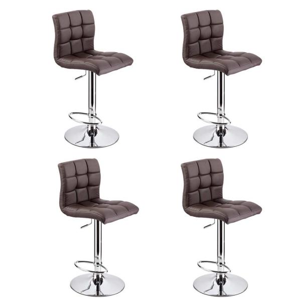 Conjunto com 4 Banquetas Giratórias Fitz Marrom Escuro - Mobly