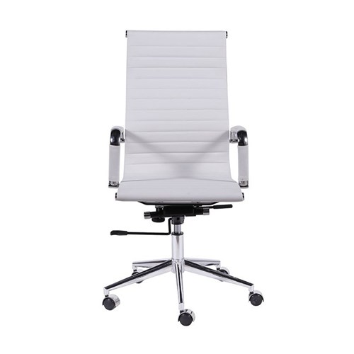 Conjunto com 4 Cadeiras de Escritório Esteirinha Charles Eames Pu Alta Branca