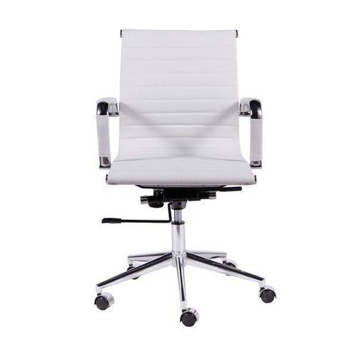 Conjunto com 4 Cadeiras de Escritório Esteirinha Charles Eames Pu Baixa Branca Inovakasa