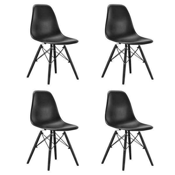Conjunto com 4 Cadeiras Eames Eiffel Condá Preto - Mobly