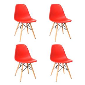 Conjunto com 4 Cadeiras Eames Eiffel - VERMELHO