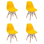 Conjunto com 4 Cadeiras Eiffel Amarelo