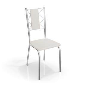 Conjunto com 4 Cadeiras Lisboa Cromada 4C076 Kappesberg - BRANCO