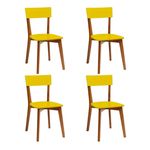 Conjunto com 4 Cadeiras Tóquio Mel e Amarela