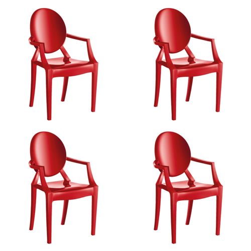 Conjunto com 4 Cadeiras Wind Plus Kappesberg UZ4003 - Vermelho