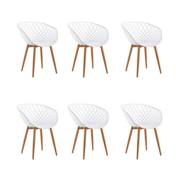 Conjunto com 6 Cadeiras Sidera Branco - Mobly