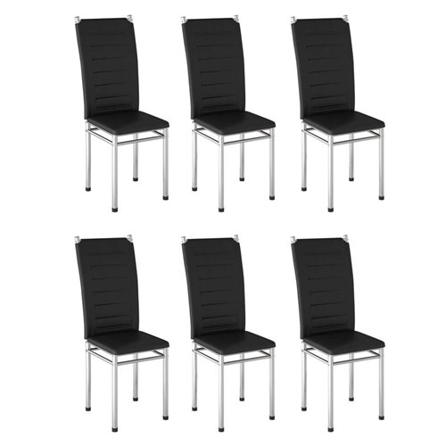 Conjunto com 6 Cadeiras Urban Preto