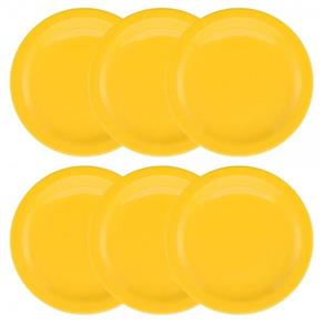 Conjunto com 6 Pratos Sobremesa 20Cm - Floreal Yellow - Oxford Daily - Amarelo