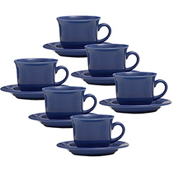 Conjunto com 6 Xícaras de Chá 200ml com Pires - Mail Order Blue - Oxford Daily