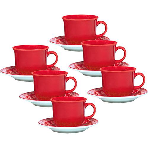 Conjunto com 6 Xícaras de Chá 200ml com Pires - Mail Order Renda - Oxford Daily