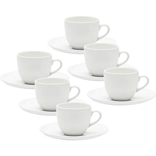 Conjunto com 6 Xícaras de Chá com Pires - Mail Order Coup White - Oxford