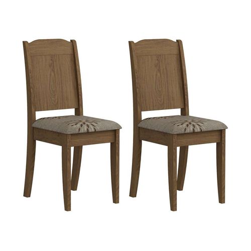 Conjunto com 2 Cadeiras Bárbara Ii Savana e Café