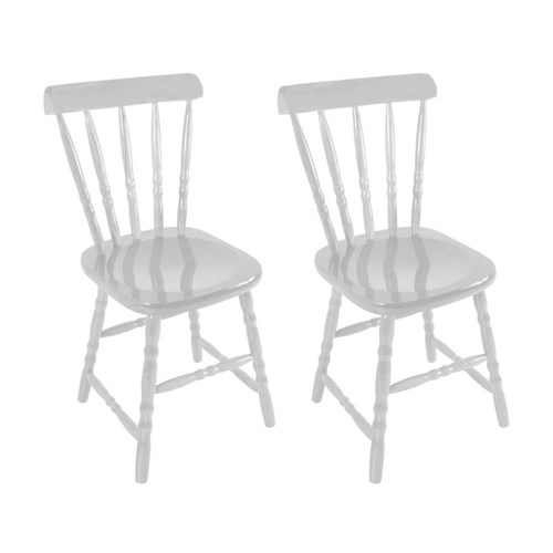 Conjunto com 2 Cadeiras Dalas Branco Fosco