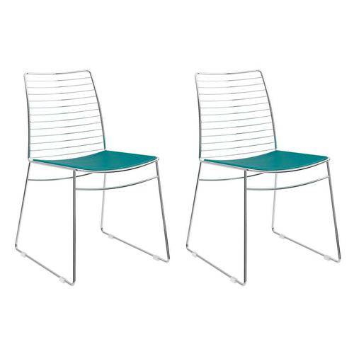 Tamanhos, Medidas e Dimensões do produto Conjunto com 2 Cadeiras Dance Courino Turquesa