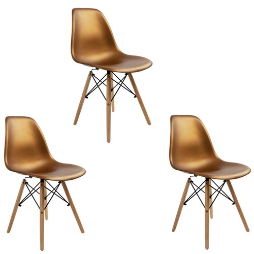 Conjunto com 3 Cadeiras Eames Bronze