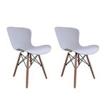 Conjunto com 2 Cadeiras Eames Eiffel Ônix Branco
