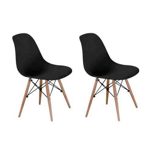 Tamanhos, Medidas e Dimensões do produto Conjunto com 2 Cadeiras Eames Eiffel Preto Base Madeira