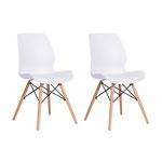 Conjunto Com 2 Cadeiras Eames Eiffel Rubi Branco