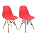 Conjunto com 2 Cadeiras Eiffel Vermelho