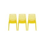 Conjunto Com 3 Cadeiras Gruvyer Italiana Amarela