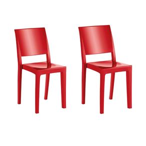 Conjunto com 2 Cadeiras Hydra Plus Polipropileno Vermelho - Vermelho