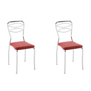 Conjunto com 2 Cadeiras Moon - Vermelho Carne