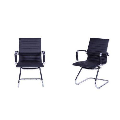 Tudo sobre 'Conjunto com 2 Cadeiras Office Esteirinha Charles Eames Pu Fixa Preta'