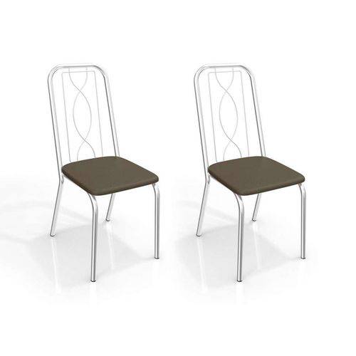 Tamanhos, Medidas e Dimensões do produto Conjunto com 2 Cadeiras Viena Corino Marrom Escuro
