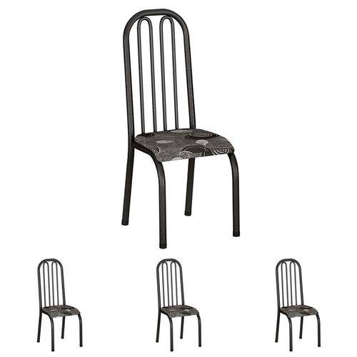 Conjunto de 4 Cadeiras 260/15 Madmelos Craquelado Dark Folha