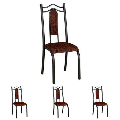 Conjunto de 4 Cadeiras 620/26 Madmelos Craquelado Dark / Maderado