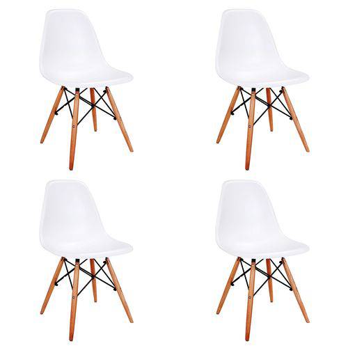 Conjunto de 4 Cadeiras Eames Branco Decor Travel Max - Ct53002br