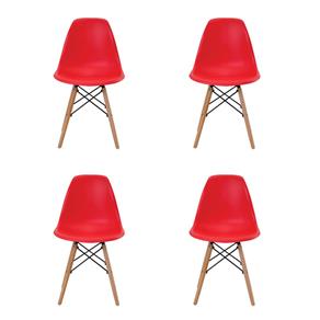 Conjunto de 4 Cadeiras Eiffel - Vermelho Carne
