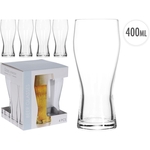 Conjunto de 4 Copos para Cerveja em Vidro - 400 ml - Transparente