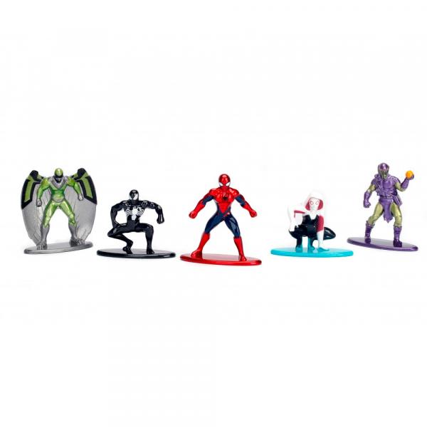 Conjunto de 5 Mini Figuras - 5 Cm - Nano Metal - Disney - Marvel - Heróis e Vilões - Pack a - DTC