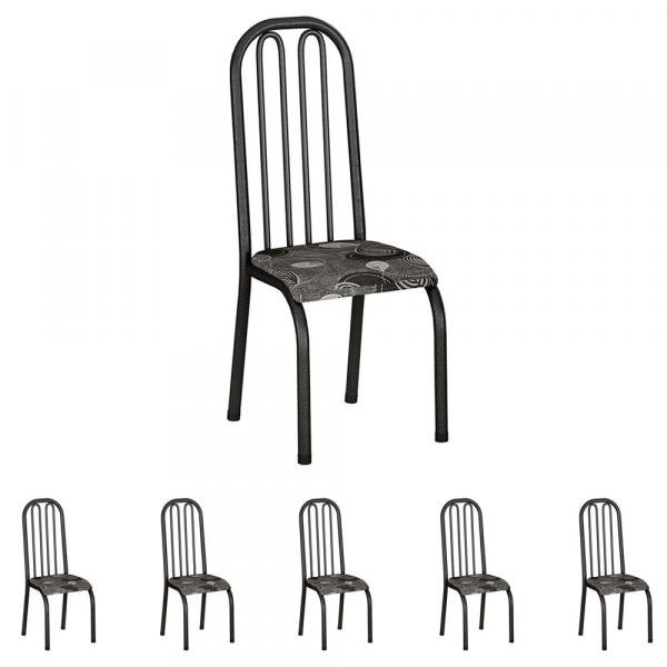 Conjunto de 6 Cadeiras 260/15 Madmelos Craquelado Dark / Folha